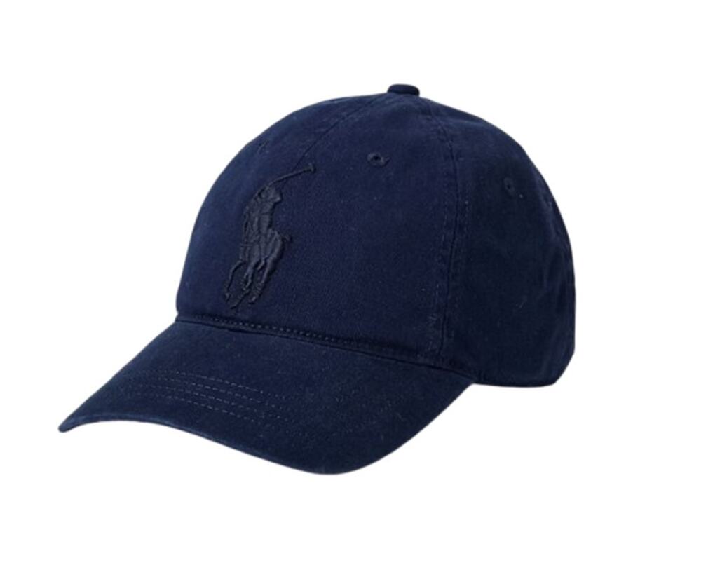 POLO RALPH LAUREN Men's Big Pony Chino Cap Hat Navy Blue Adjustable NWT